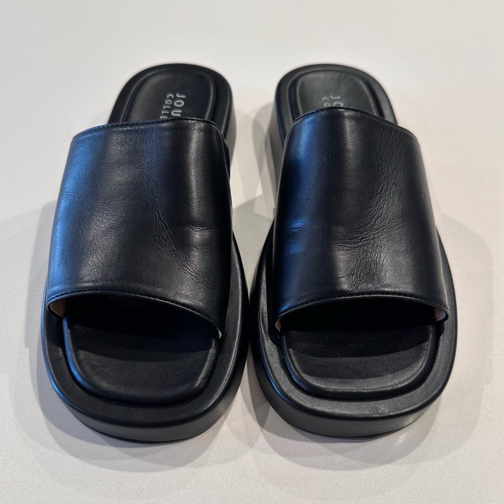 Journee Collection Denrie Platform Chunky Black‎ Sandal Size 9